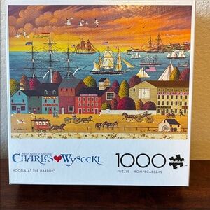 ♦️3 for $15♦️Charles Wysocki 1000 piece puzzle “Hoopla at the Harbor”